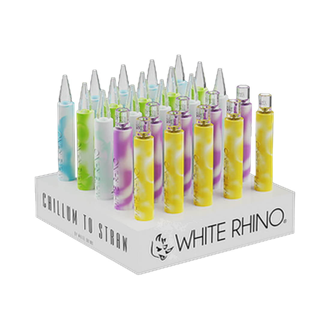AFG- 5" -white rhino Twist- Chillum to Straw