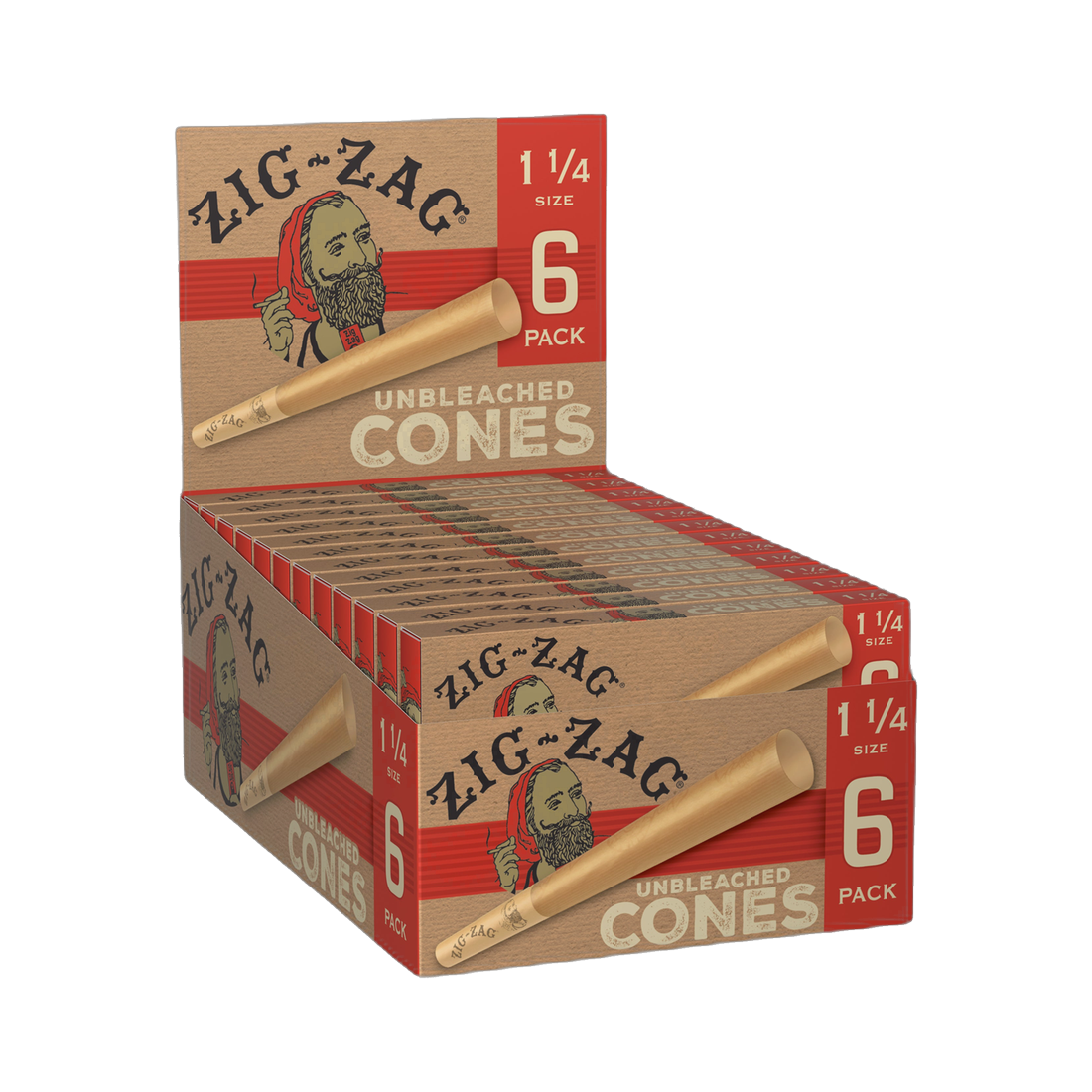 AFG - Zig Zag- 1 1/4 - UNBLEACHED- cones