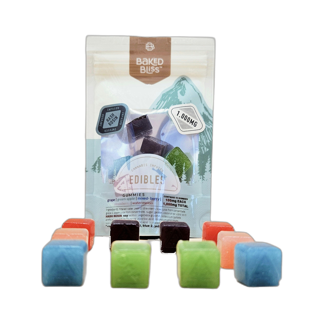 Baked Bliss- 100/1000mg Hash Rosin Gummies