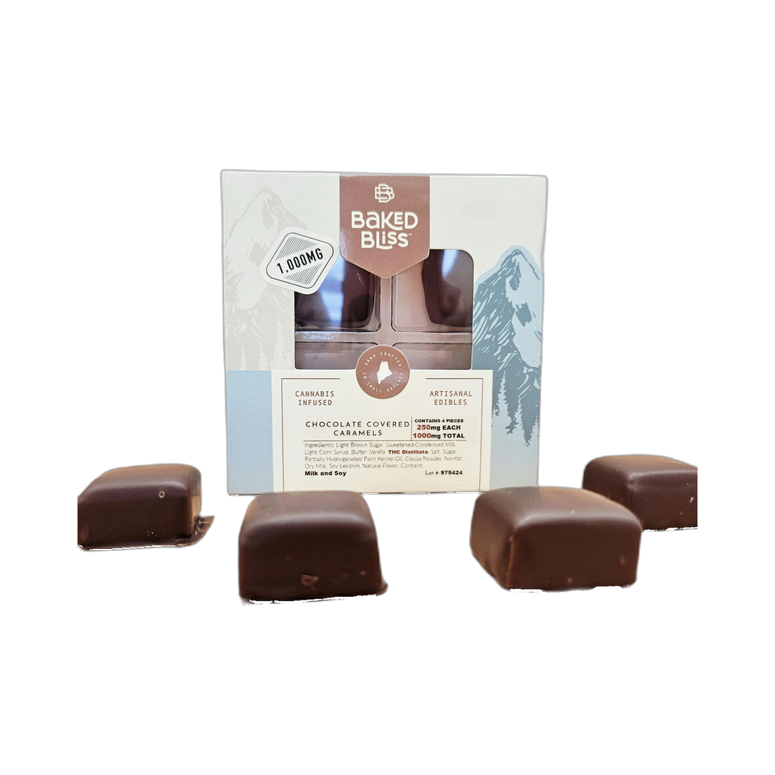 Baked Bliss- 1000mg - Chocolate Covered Caramels