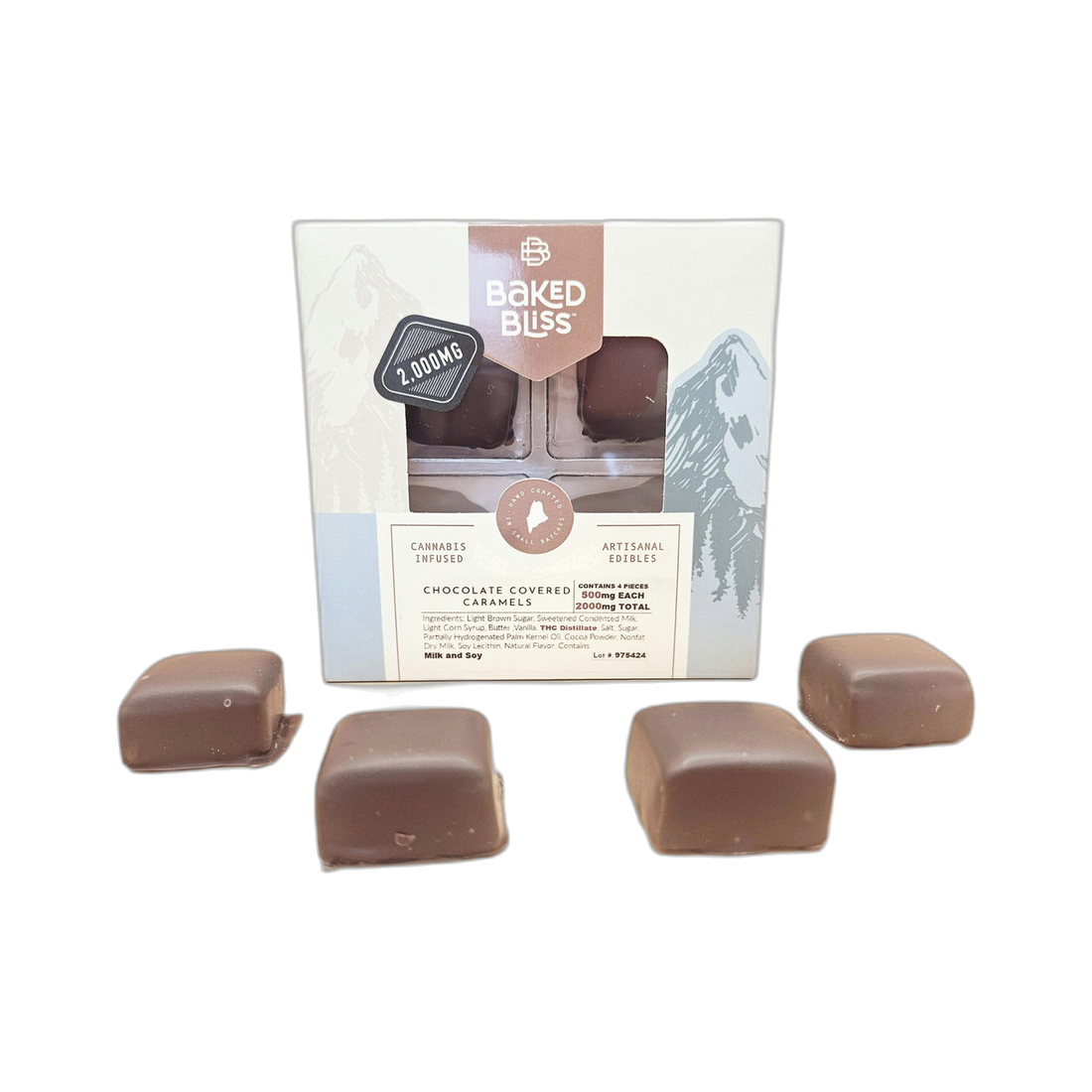 Baked Bliss- 2000mg - Chocolate Covered Caramels