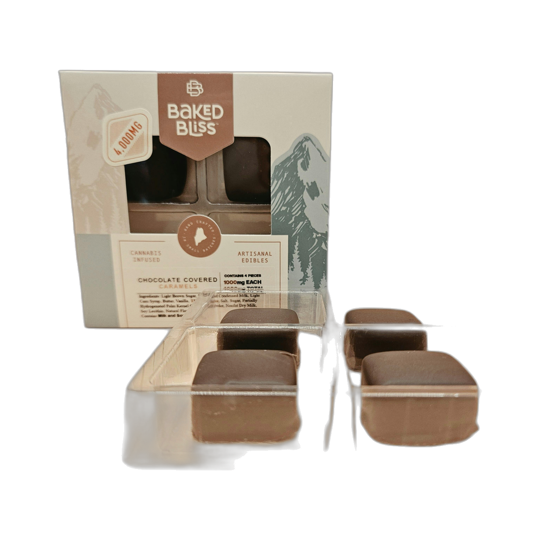 Baked Bliss- 4000mg - Chocolate Covered Caramels