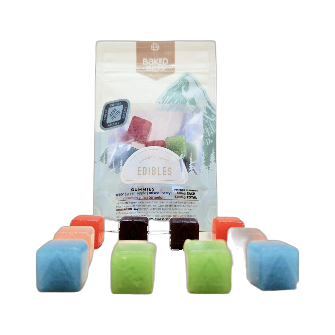 Baked Bliss-50/500mg - Hash Rosin Gummies