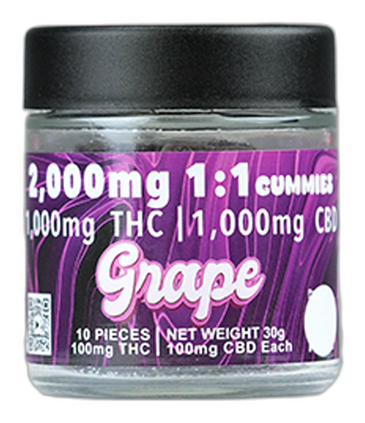 Ekko- 2000mg- Fast Acting- 1:1 CBD&THC; Gummies- Assorted Flavors
