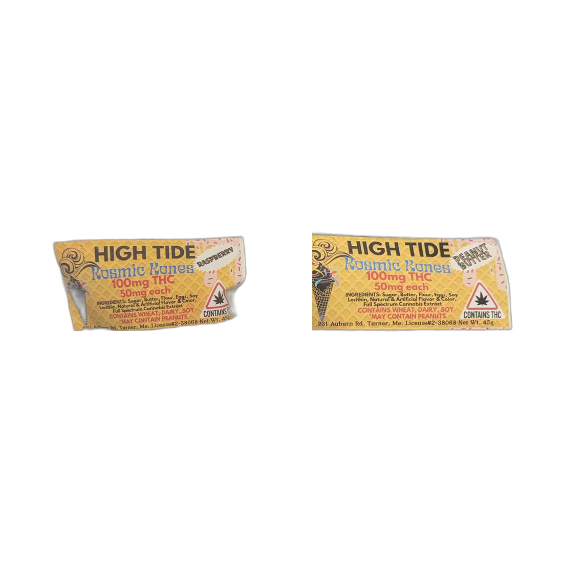 Hight tide- 100mg- Kosmic Kones - Peanut Butter/ raspberry