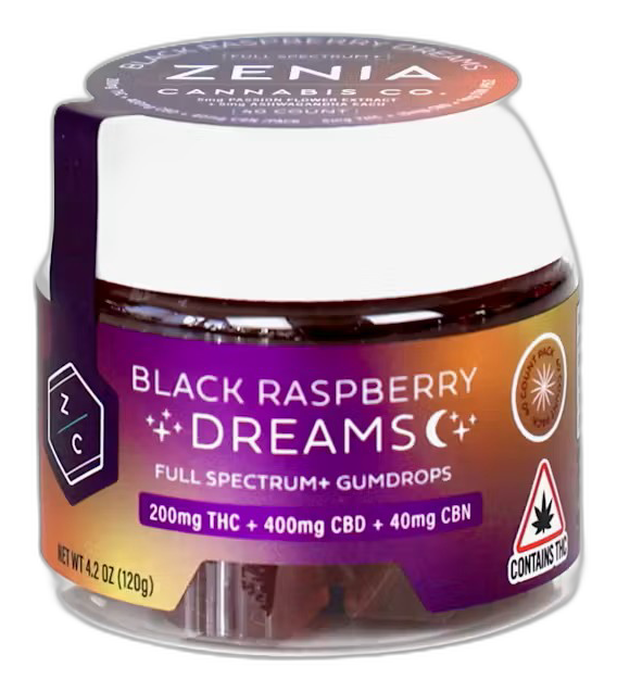 Black Cherry Sunrise SATIVA gumdrops - 200MG THC - 200MG CBD - 40MG CBG